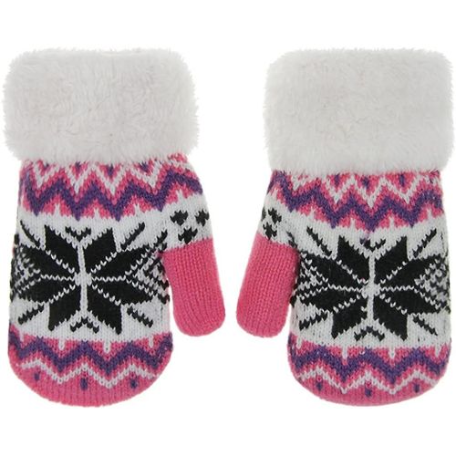 Enfants Gants Tricotés Moelleux Hiver Super-Doux Peluche Gants Plein Doigt Épaissir Cadeau