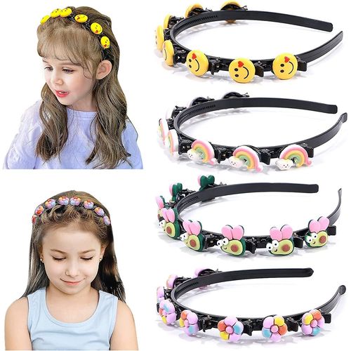 4 Pcs Acsergery Gift Girls Bandeaux Avec Clips Double Couche Bandeau Tressé