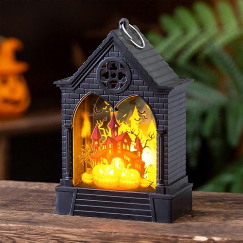 Costumes d¿Halloween Décoration d¿Halloween Bougie électronique Lumière Citrouille Sorcière Squelette Humain Veilleuse Lampe LED Décoration d¿Halloween