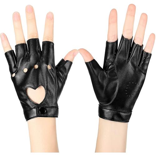 Punk Belt Half Gloves Femmes Punk Half Finger Gants Ceinture Half Finger Pu Cuir