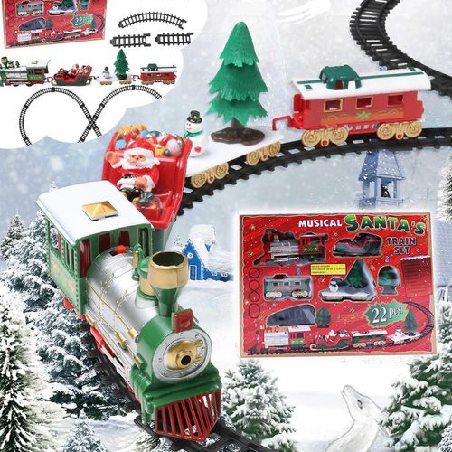 Bluey Toys Jouet Train Set Train De Noël Rails Voies Ferroviaires Jouets À Piles Train De Noël Enfant