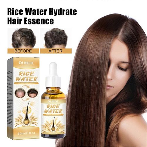 Sérum Et Huile D¿Eau De Riz Pour Les Soins Capillaires - Après-Shampooing Sans Rinçage Naturel Pour Des Cheveux Plus Forts, Plus Épais Et Plus Longs - Hydratant, Nourrissant Pour Les Cheveux Secs Et A 