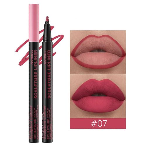 Crayon À Lèvres Liquide Mat Éponge Pointe De Gourde Nude Mat Glaçage À Lèvres Imperméabilisé Crayon Rouge 0,6 Ml 