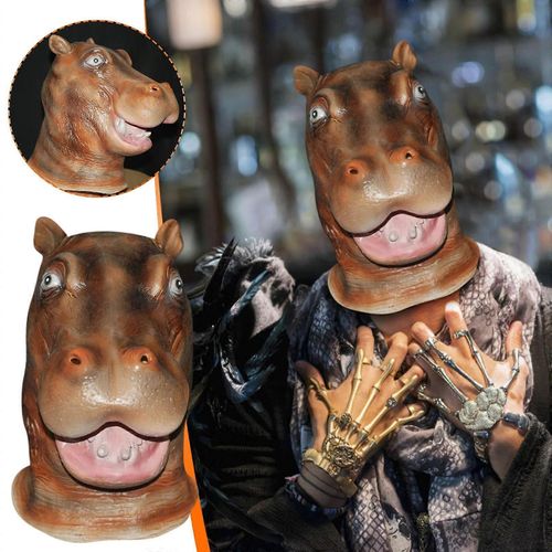 Décorations D'Halloween Extérieur Hommes Luxe Adulte Hippopotame Masque Masque D'Halloween Accessoires Délicats Jouer Accessoires Fantômes