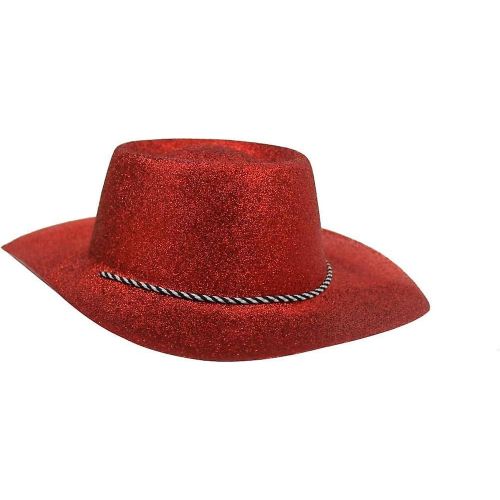 Chapeau De Cow-Girl À Paillettes Noires - Accessoire De Déguisement