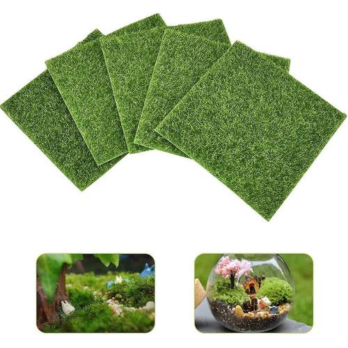 Tapis De Gazon Artificiel, 5 Pack Acsergery Garden Fake Sod Moss, Cadeau De Pelouse En Plastique Vert Clair