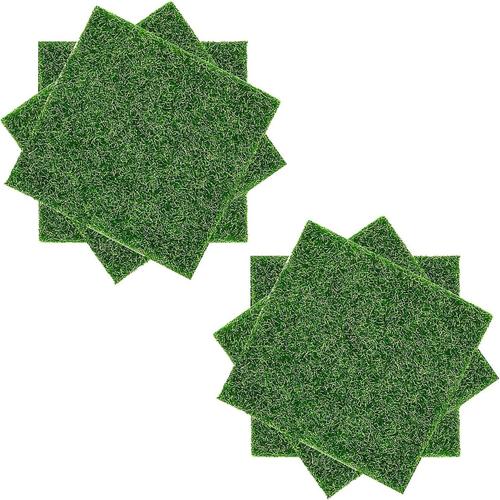 Tapis De Gazon Artificiel 6 Pcs, Pelouse Artificielle Pour Jardin De Fées Acsergery, Cadeau De Gazon Artificiel