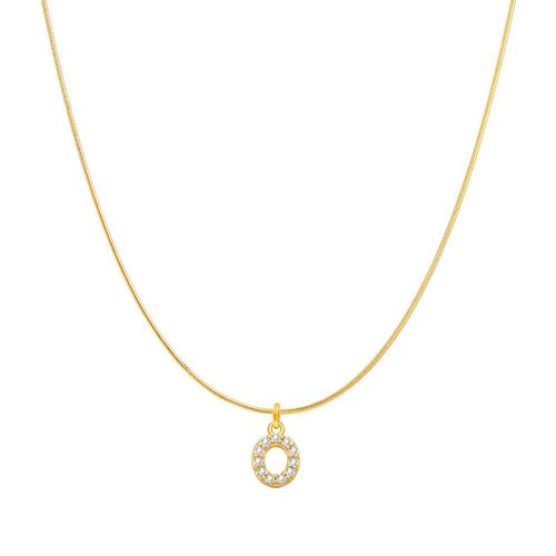Collier À Maillons Longs En Acier Inoxydable Pour Femme, Pendentif Avec Initiale De Nom, Micro Pavé, Lettre, Document En Or