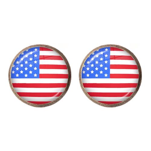 Boucles D'oreilles Cabochon En Verre National, Union Soviétique, Brésil, Canada, Pays-Bas, Israël, Syrie, Venezuela, États-Unis, Espagne