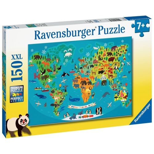 Puzzle Puzzle 150 P Xxl - La Carte Du Monde Des Animaux