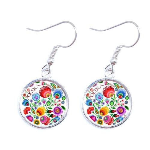 Cabochon En Verre Poli, Boucles D'oreilles Ethniques, Bijoux Modernes, Élément De Coupe De Papier, Fleur Bronze, Cadeau Pour Femmes Et Filles