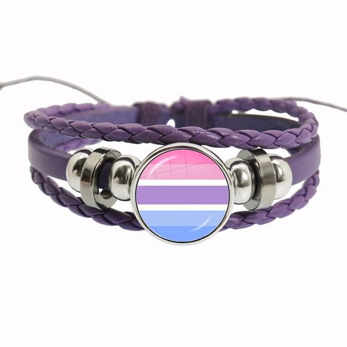Bracelet Arc-En-Ciel Lgbt Pour Lesbiennes, Gay Pride, Bracelet Tissé En Cuir Violet, Style Rétro Punk, Navire Chia, Bracelet Pour Couple, Bijoux Pour Amoureux