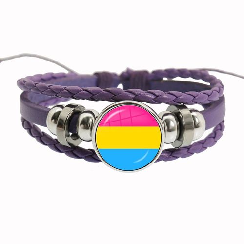 Bracelet Arc-En-Ciel Lgbt Pour Lesbiennes, Gay Pride, Bracelet Tissé En Cuir Violet, Style Rétro Punk, Navire Chia, Bracelet Pour Couple, Bijoux Pour Amoureux