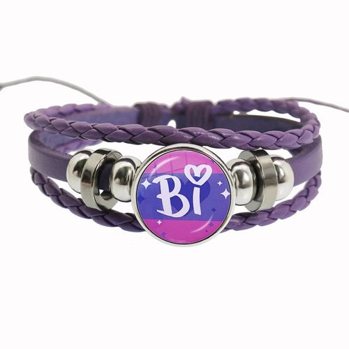 Bracelet Arc-En-Ciel Lgbt Pour Lesbiennes, Gay Pride, Bracelet Tissé En Cuir Violet, Style Rétro Punk, Navire Chia, Bracelet Pour Couple, Bijoux Pour Amoureux