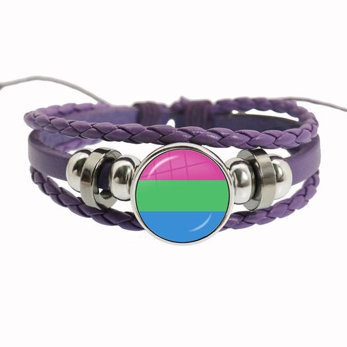 Bracelet Arc-En-Ciel Lgbt Pour Lesbiennes, Gay Pride, Bracelet Tissé En Cuir Violet, Style Rétro Punk, Navire Chia, Bracelet Pour Couple, Bijoux Pour Amoureux