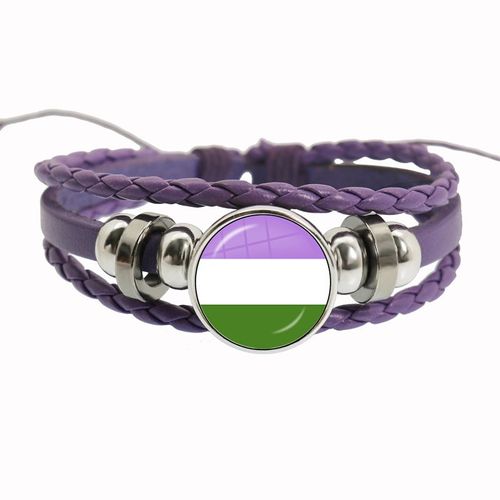 Bracelet Arc-En-Ciel Lgbt Pour Lesbiennes, Gay Pride, Bracelet Tissé En Cuir Violet, Style Rétro Punk, Navire Chia, Bracelet Pour Couple, Bijoux Pour Amoureux
