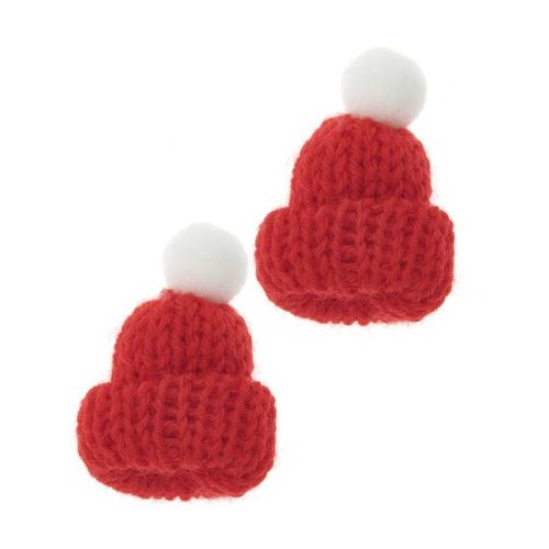 Bonnets Tricotés Miniature, 2 Pcs Pour Le Monde Des Lutins - Rico Design Rouge