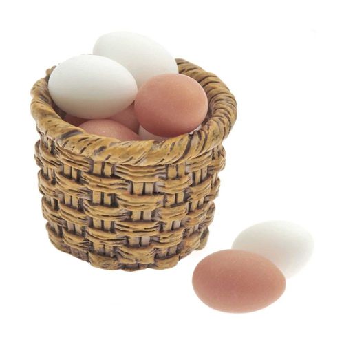 Panier À ?Ufs Miniature Avec 8 ?Ufs Pour Le Monde Des Lutins - Rico Design Blanc