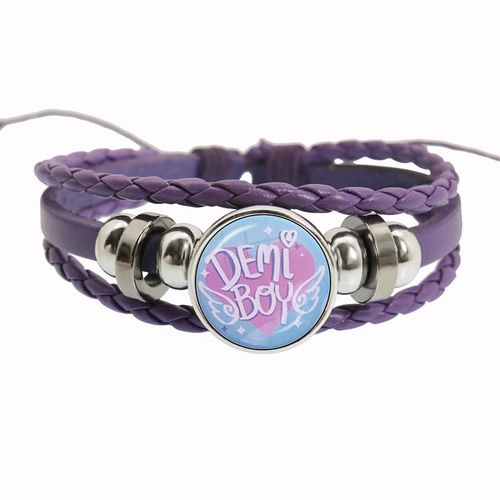 Bracelet Arc-En-Ciel Lgbt Pour Lesbiennes, Gay Pride, Bracelet Tissé En Cuir Violet, Style Rétro Punk, Navire Chia, Bracelet Pour Couple, Bijoux Pour Amoureux