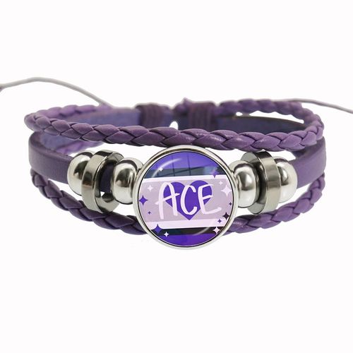 Bracelet Arc-En-Ciel Lgbt Pour Lesbiennes, Gay Pride, Bracelet Tissé En Cuir Violet, Style Rétro Punk, Navire Chia, Bracelet Pour Couple, Bijoux Pour Amoureux