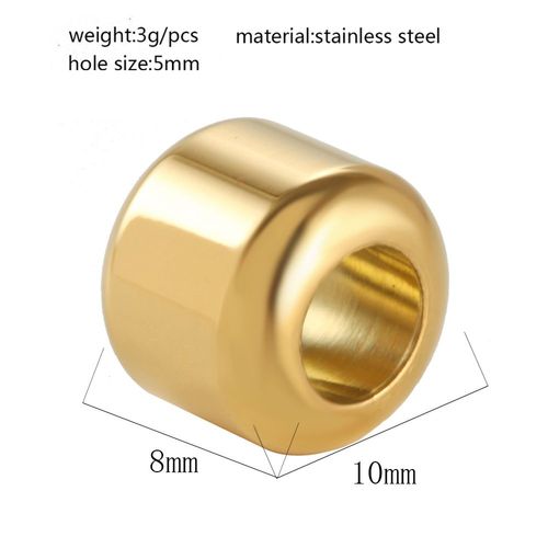 Perles De Logo Personnalisées Pour Bijoux, Acier Inoxydable, Grand Trou, Document Doré, Perles Noires, Bricolage, Bracelet De La Présidence, Vente En Gros Mitice