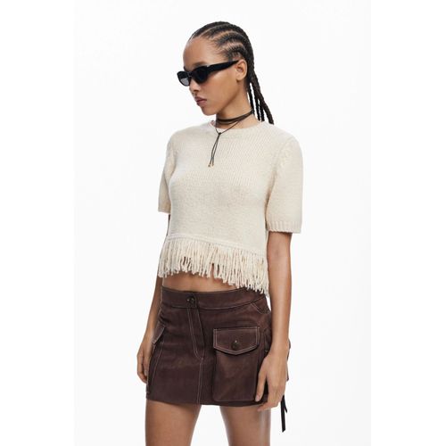 T-Shirt À Franges En Maille Épaisse