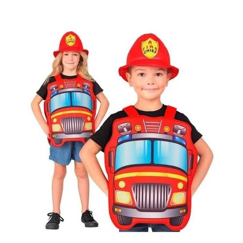Widmann Déguisement De Pompier Rouge Avec Chapeau Pour Enfant (3-5 Ans)