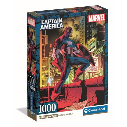Puzzle Adulte Compact 1000 Pièces - Marvel, Captain America