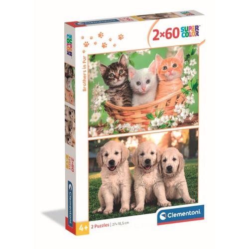 Puzzle Enfant 2x60 Pièces - Brothers In Fur