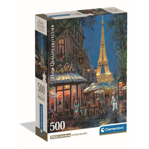 Puzzle Adulte Compact 500 Pièces - Night At The Eiffel Café