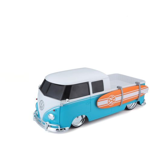 Véhicules Miniatures Radiocommande 1/16 Rc 2,4ghz - Van Volkswagen Type 2 Pick-Up Avec Surf - Bleu Et Blanc