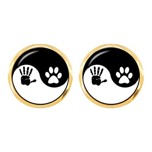 Le Symbole Noir Et Blanc Bijoux Yin Yang Verre Boucles D'oreilles Bijoux Naturel Rustique Boho Style Symbolisant L'harmonie