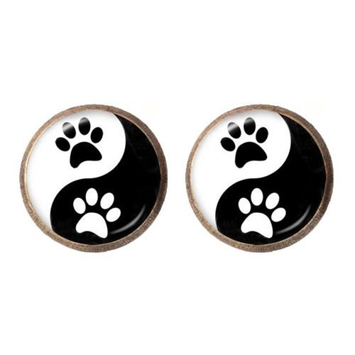 Le Symbole Noir Et Blanc Bijoux Yin Yang Verre Boucles D'oreilles Bijoux Naturel Rustique Boho Style Symbolisant L'harmonie