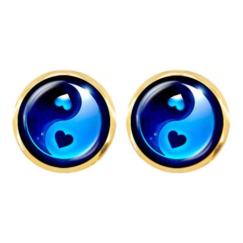 Le Symbole Noir Et Blanc Bijoux Yin Yang Verre Boucles D'oreilles Bijoux Naturel Rustique Boho Style Symbolisant L'harmonie