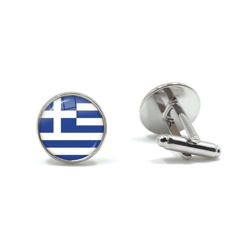Boutons De Manchette Cabochon En Verre Pour Hommes, Cadeaux De Chemise Pour Hommes, Grèce, Jordan, Italie, Nigeria, Allemagne, Iran, République Tchèque Et Lituanie
