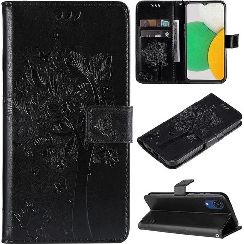 Coque Pour Samsung Galaxy A03 Core, Etui Samsung A03 Core, Antichoc Tpu Housse Cuir Flip Case Portefeuille Etui Rabat [Magnetique] Coque De Protection Fentes Pour Cartes Cover(Noir)