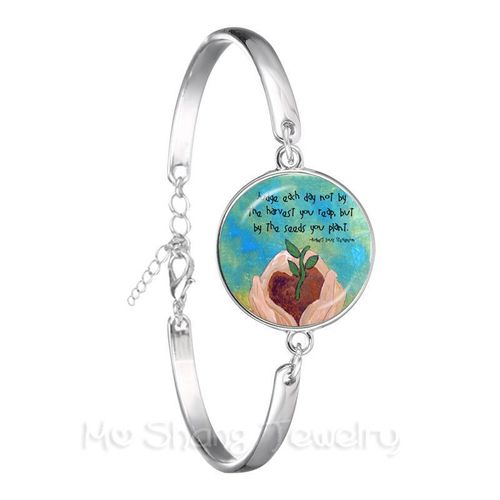 Bracelet De Remerciement À La Mode Pour Enseignant, Motif De C¿Ur Rouge, En Verre Plaqué Argent, Pour Femmes Et Hommes, Cadeaux De Thanksgiving