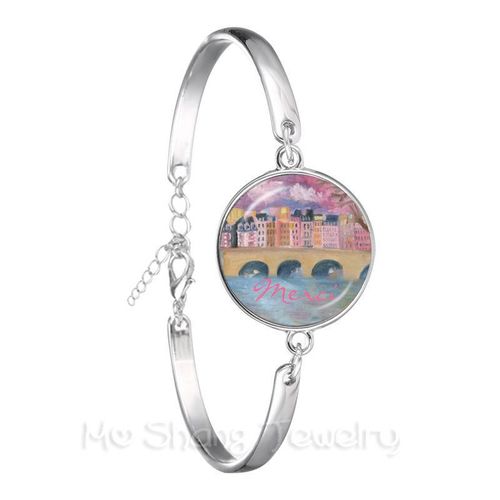 Bracelet De Remerciement À La Mode Pour Enseignant, Motif De C¿Ur Rouge, En Verre Plaqué Argent, Pour Femmes Et Hommes, Cadeaux De Thanksgiving