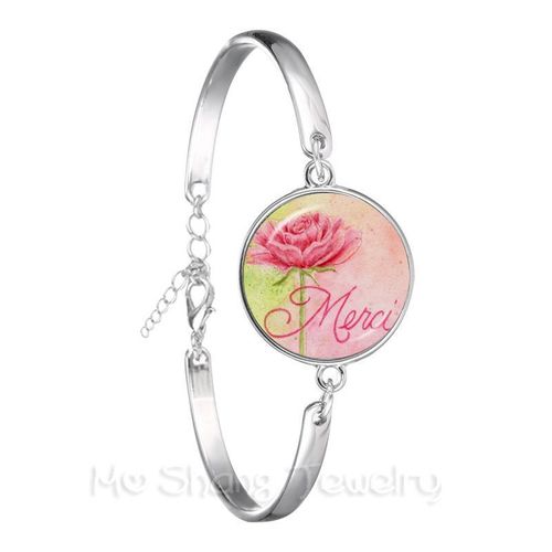 Bracelet De Remerciement À La Mode Pour Enseignant, Motif De C¿Ur Rouge, En Verre Plaqué Argent, Pour Femmes Et Hommes, Cadeaux De Thanksgiving