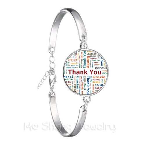 Bracelet De Remerciement À La Mode Pour Enseignant, Motif De C¿Ur Rouge, En Verre Plaqué Argent, Pour Femmes Et Hommes, Cadeaux De Thanksgiving