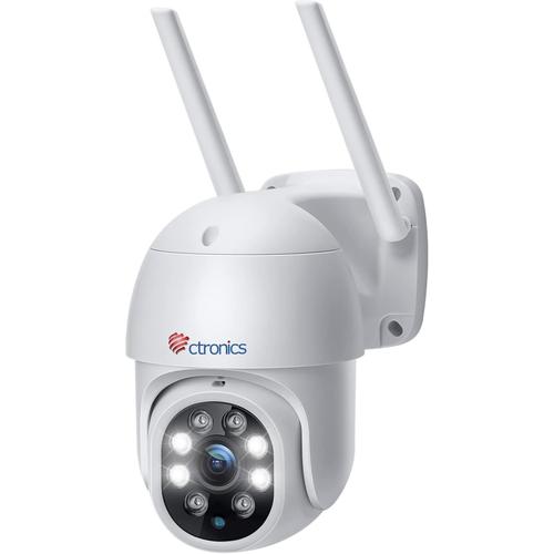 Ptz Caméra De Surveillance Wifi Extérieure Caméra Ip 1080P Détection Humaine Suivi Automatique Pan 355° Tilt 90° Audio Bidirectionnel Étanche Ip66 Support P2P Slot Carte Sd (Pas Zoom)