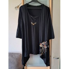 Tunique Taille 46-48 Noir Sequins Asymétrique
