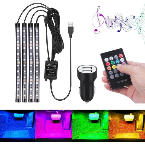 Lampe Usb Rubans Led Lampe Décoration Multicolore Allume Cigare Éclairage Intérieur De Voiture Néon Bande Lumineuse De Musique Pour Tv Auto[L589]