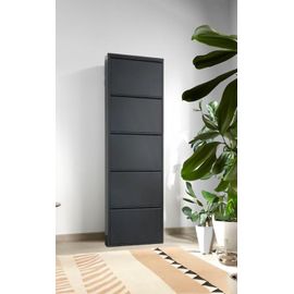 Isidro-Armoire D'entrée Multi-U S, Meuble À Chaussures, 50 X 15 X 172 Cm, Noir, 5 Scomparti[Q890]