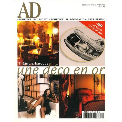 Ad Architectural Digest. Architecture,Décoration,Arts,Design  N° 54 : Une Déco En Or