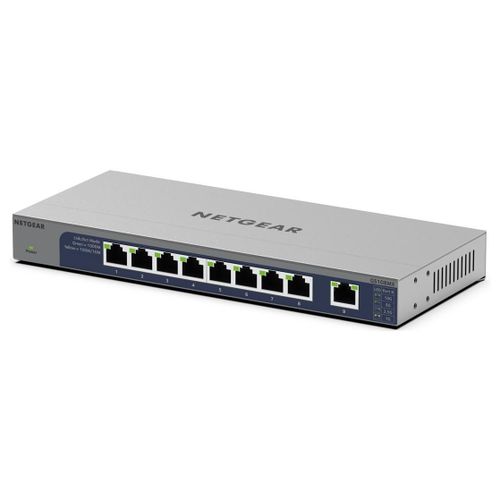 NETGEAR GS108MX - Commutateur - non géré - 8 x 10/100/1000 + 1 x 10Gb Ethernet - de bureau, fixation murale - pour NETGEAR AGM731F; ProSafe AGM731F, AGM732F, AGM734, AXM761, AXM762, AXM764