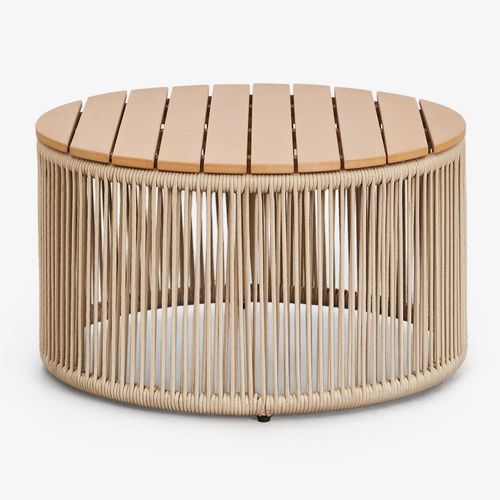 Table Basse Calipso En Bois Et Corde Tressée Ø70 Cm