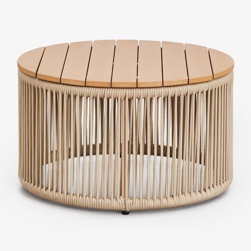 Table Basse Calipso En Bois Et Corde Tressée Ø60 Cm