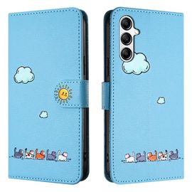 Coque Portefeuille En Cuir Bleu Motif Chat Kawaii Pour Samsung Galaxy Note 9 - Protection Élégante Et Pratique