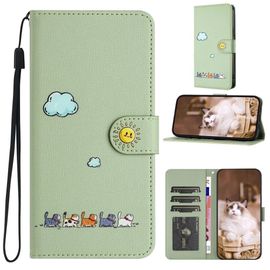 Coque Portefeuille En Cuir Motif Chat Kawaii Vert Pour Samsung Galaxy Note 9 - Protection Élégante Et Funky